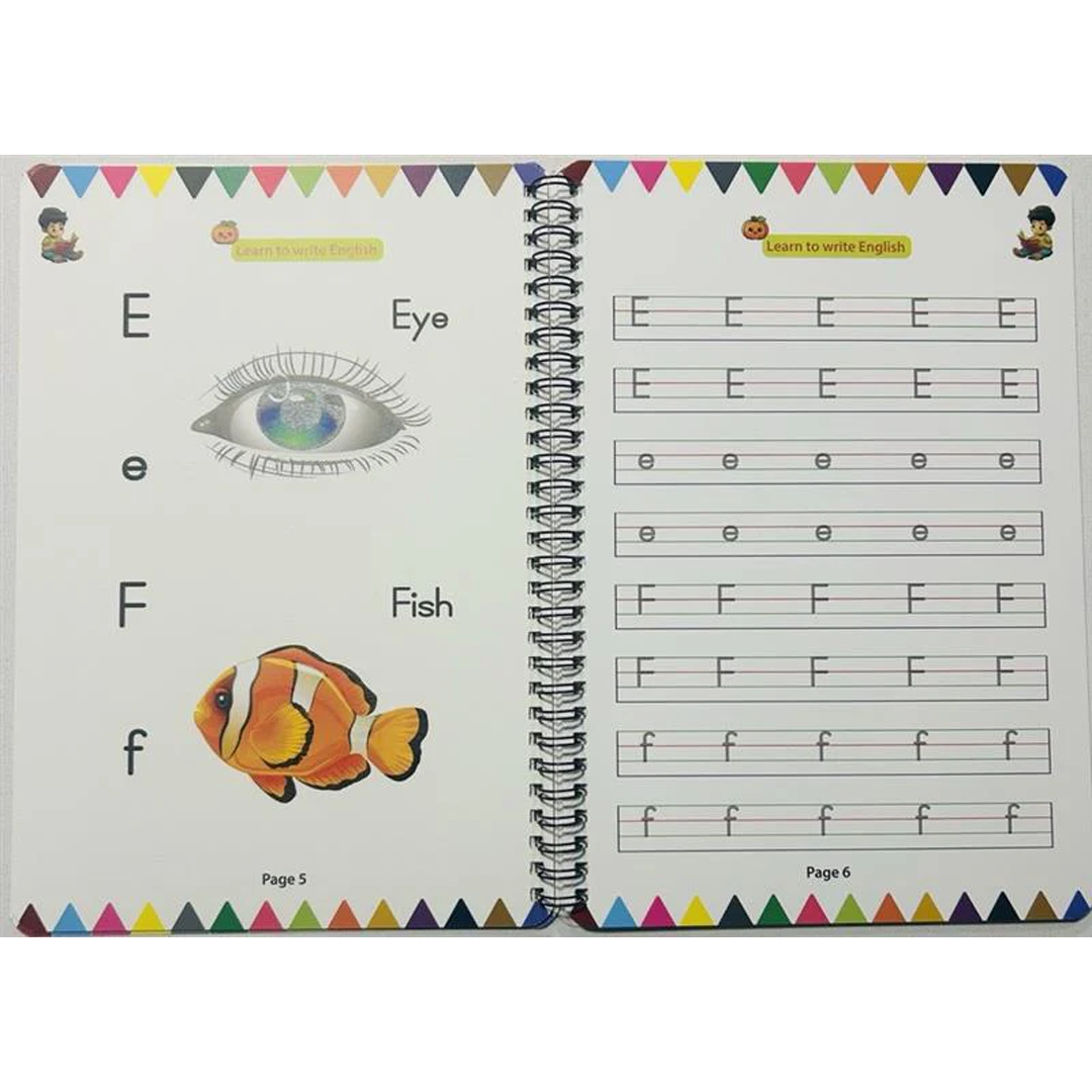 Learn to Write English – Magic Book (Age 3 -8)
