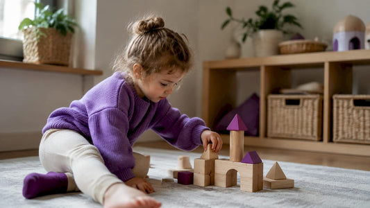 Preschool child focused on drawing at table