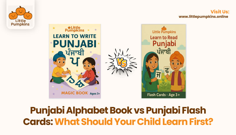 Punjabi Alphabet Book vs Punjabi Flash Cards