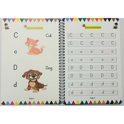 Learn to Write English – Magic Book (Age 3 -8)