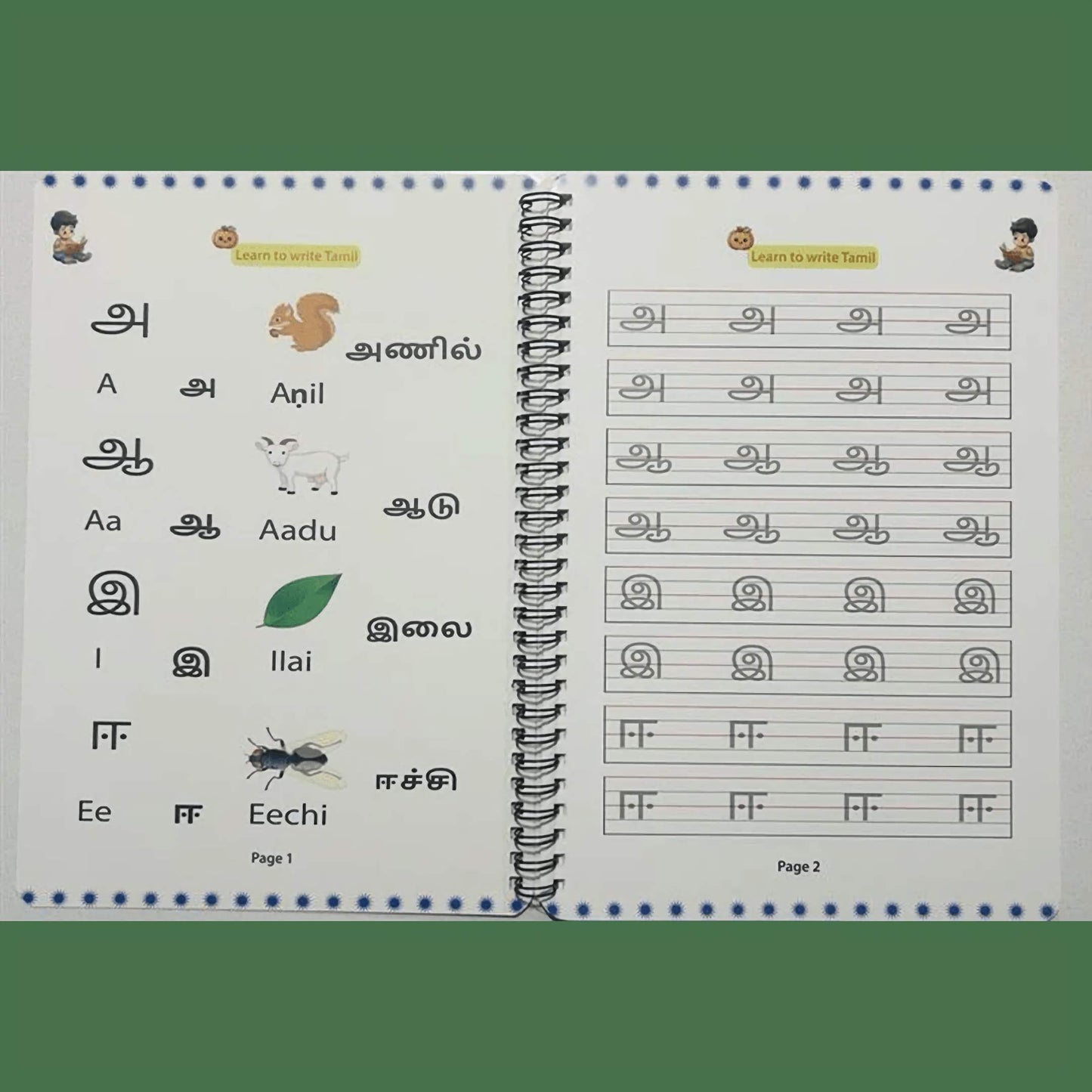 Learn to Write Tamil – Magic Book (Age 3+, perfect for all ages).