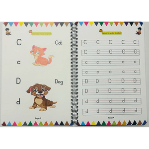 Large, easy-to-hold English handwriting book designed for tiny hands