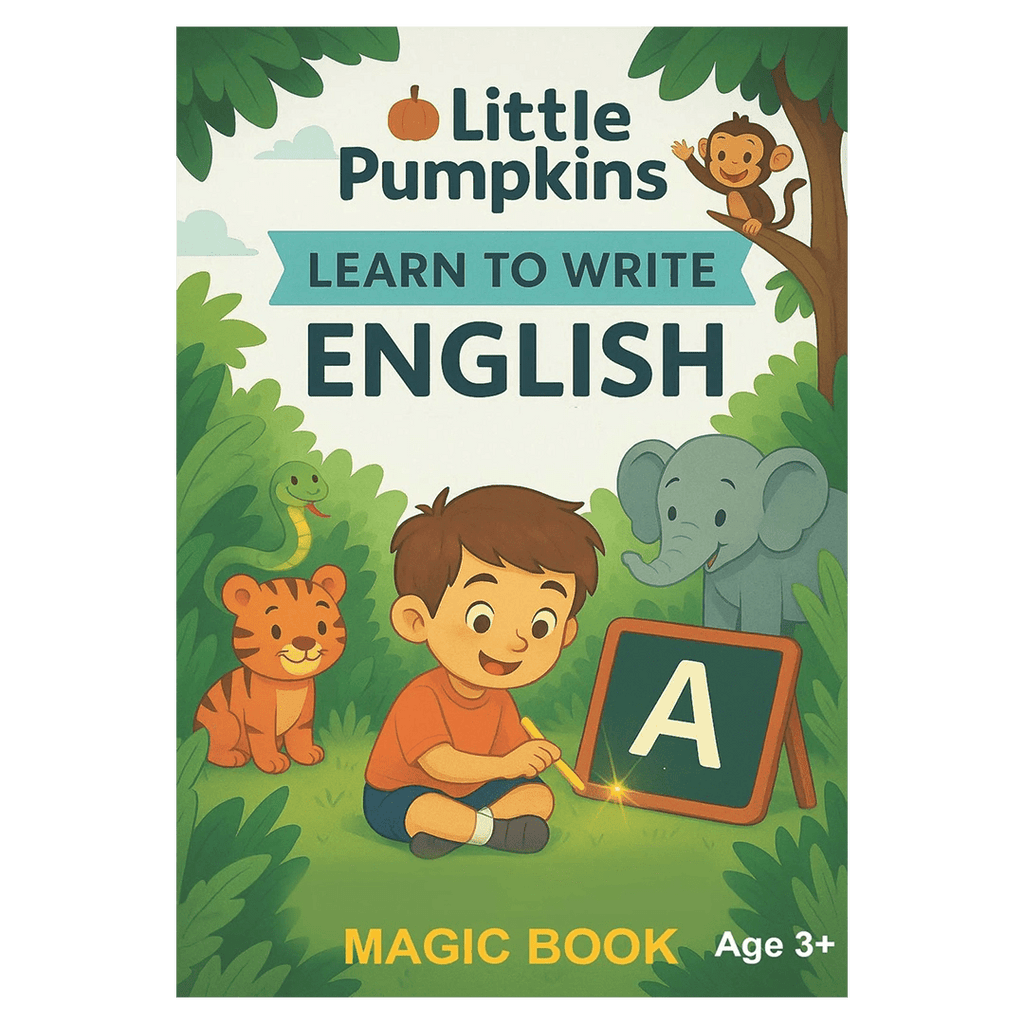 Learn to Write English magic tracing book for kids aged 3–8 by Little Pumpkins